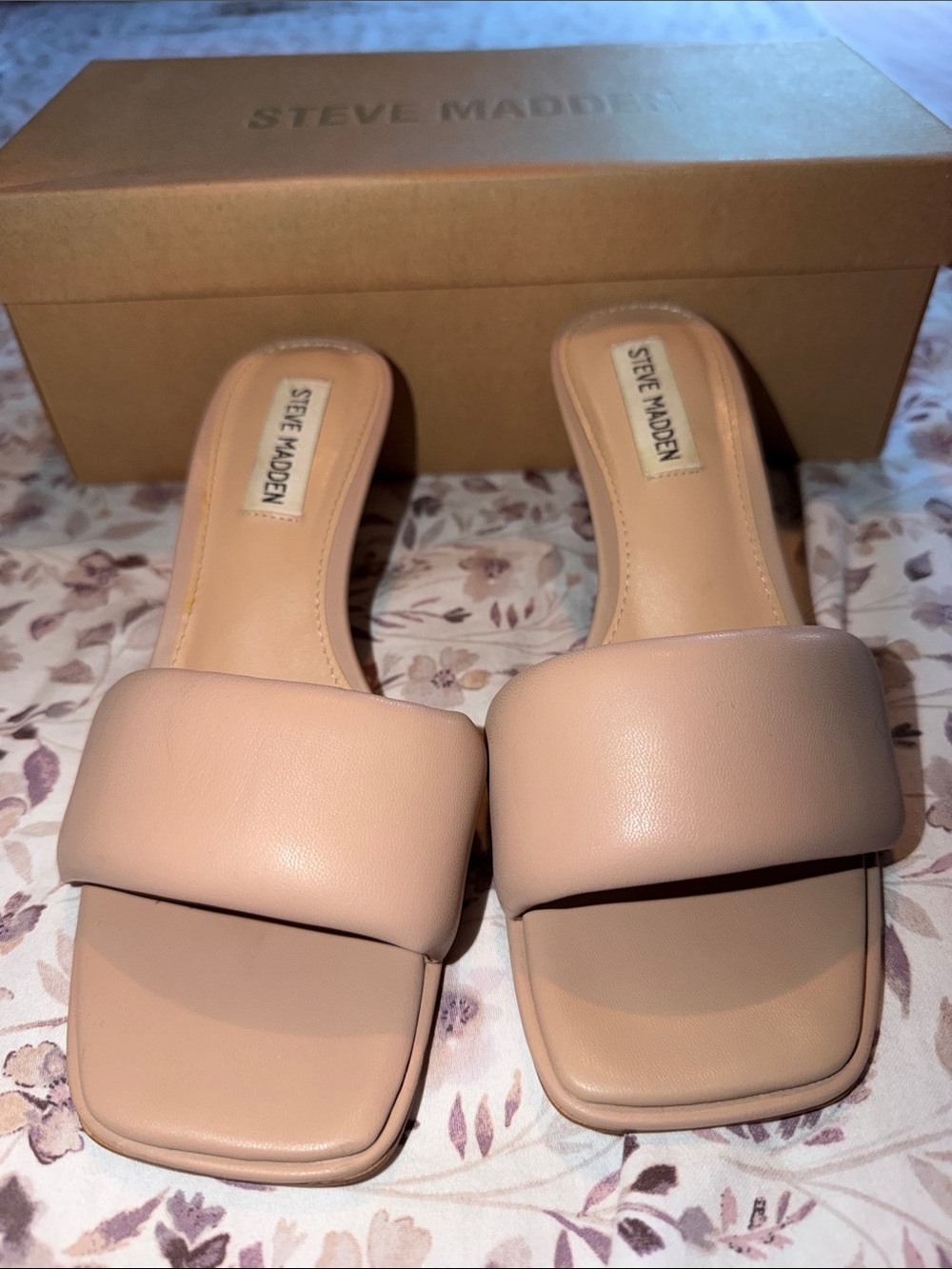 Steve Madden Nude Padded Slide Mules - Picture 3 of 3